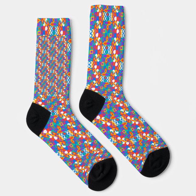 Colorful socks with a vibrant geometric pattern (Right)