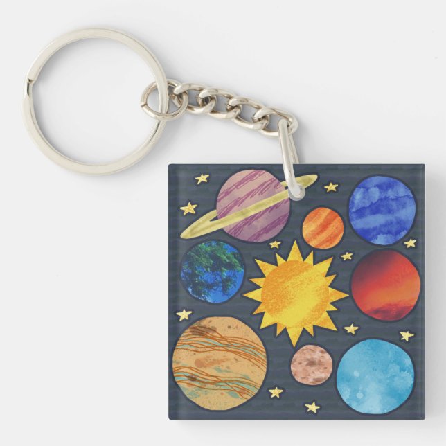 Colorful Solar System Key Ring (Front)