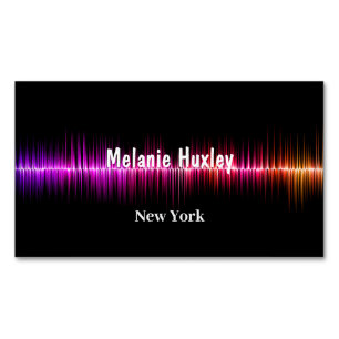 Colorful Sound Waves Magnetic Business Card
