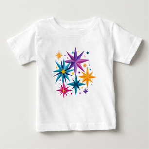 Colorful Sparkle Stars – Fun and Bright Star cute Baby T-Shirt