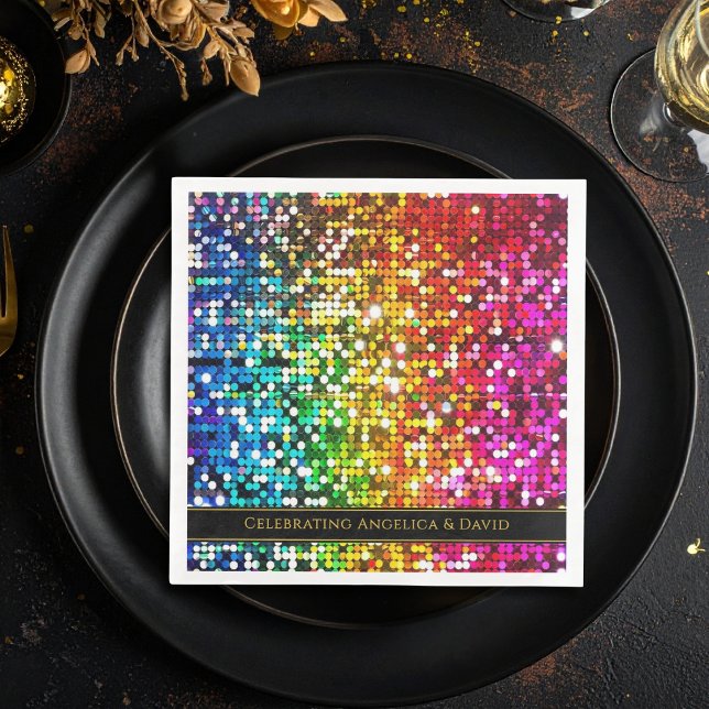 Colorful Sparkling sequins Paper Napkin (Creator Uploaded)