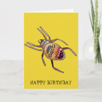 Colorful Spider birthday arachnid art
