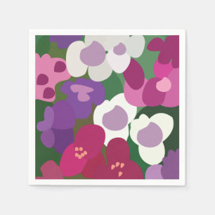 Colorful Spiderwort Flowers Floral Party Napkin