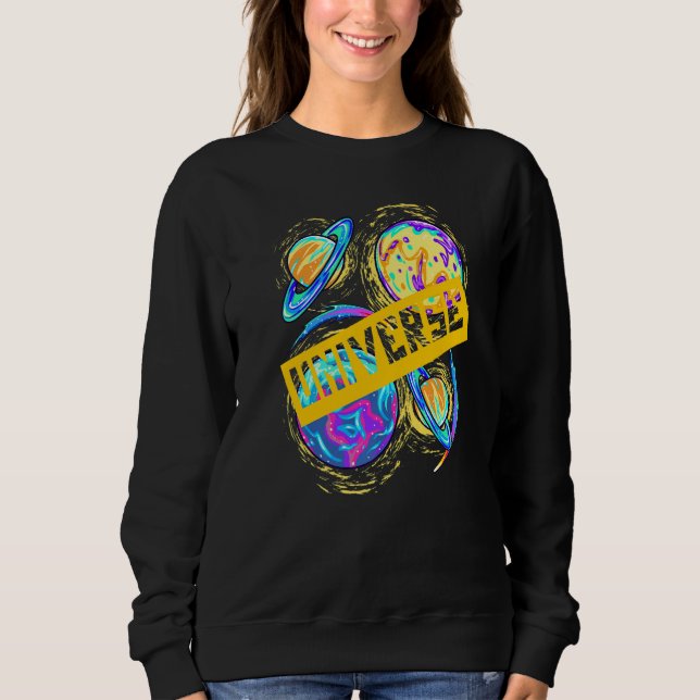 Colorful Spinning Planets Space & Science Kids Ast Sweatshirt (Front)