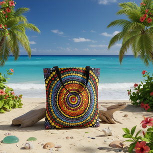 Colorful Spiral Dot Pattern Tote Bag – Vibrant Art