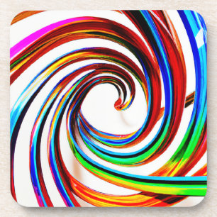 Colorful Spiral Pattern Art Coaster