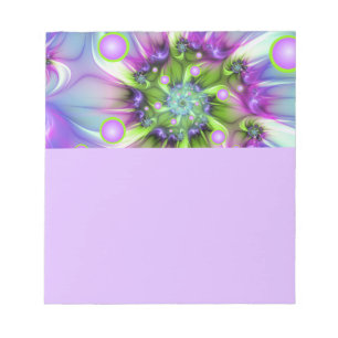 Colorful Spiral Round Shapes Abstract Fractal Art Notepad