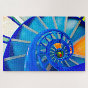 Colorful Spiral Staircase 1000+ Jigsaw Puzzle