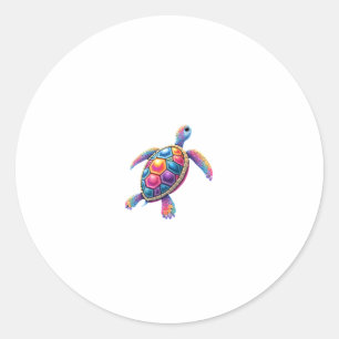 Colorful Splash Eastern Box Turtle (2) Classic Round Sticker