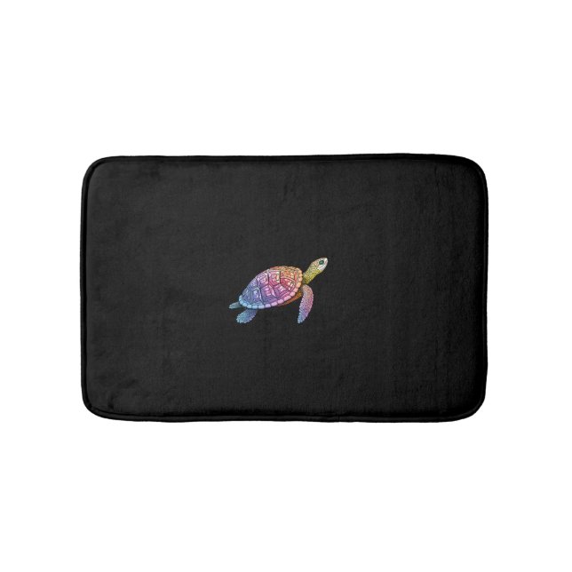 Colorful Splash Eastern Box Turtle (3) Bath Mat (Front)