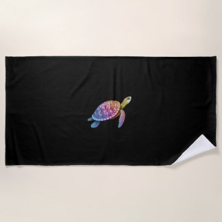 Colorful Splash Eastern Box Turtle (3) Beach Towel