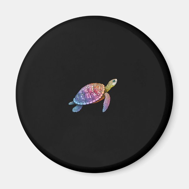 Colorful Splash Eastern Box Turtle (3) Magnet (Front)
