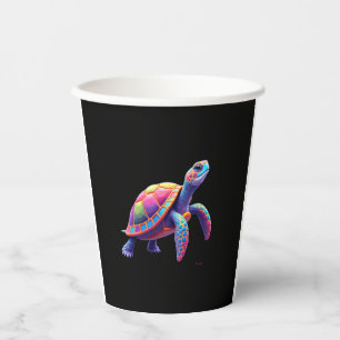 Colorful Splash Eastern Box Turtle (4) Paper Cups