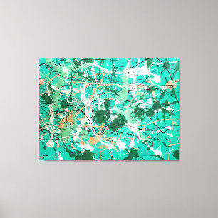 COLORFUL SPLATTER LIV - Action painting -Abstract- Canvas Print