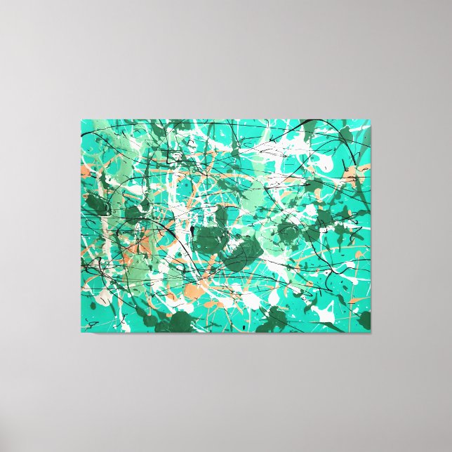 COLORFUL SPLATTER LIV - Action painting -Abstract- Canvas Print (Front)