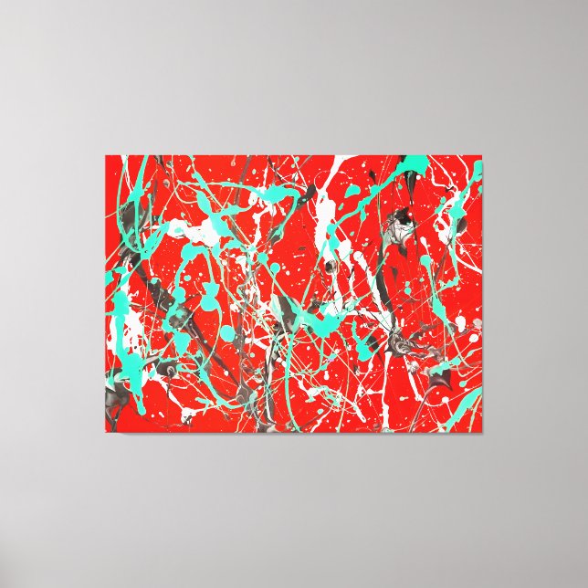  COLORFUL SPLATTER LXXV - Action painting - Canvas Print (Front)