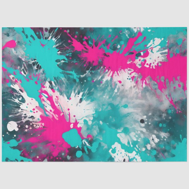 Colorful Splatter Paint Art Tissue Paper (Front)