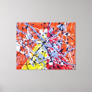 COLORFUL SPLATTER XXI - Action painting -Abstract- Canvas Print