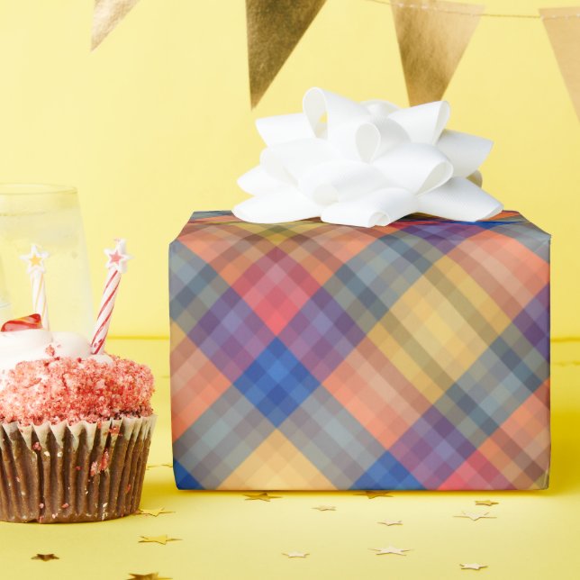 Colorful Spring And Summer Fashion Show Stripes Wrapping Paper (Birthday Party)