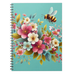 Colorful, Spring/Floral bee Notebook