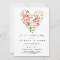 COLORFUL SPRING FLOWERS BIRTHDAY PARTY INVITATION