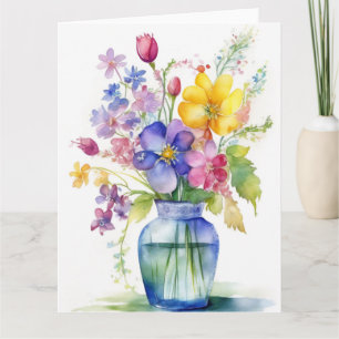Colorful Spring Flowers  Card