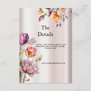 Colorful Spring Flowers Detail Enclosure Card