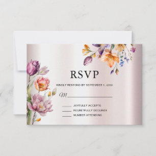 Colorful Spring Flowers RSVP Card