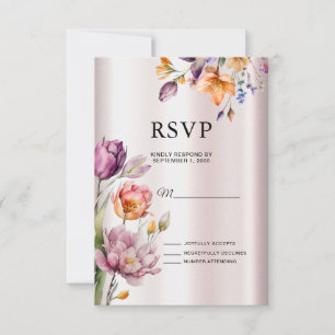 Colorful Spring Flowers RSVP Card