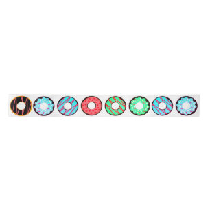 Colorful Spring Frosted Donuts Satin Ribbon