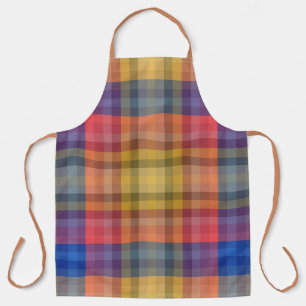 Colorful Spring Summer Fashion Checkered Stripes   Apron