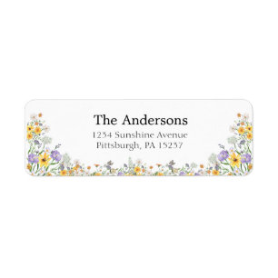 Colorful Spring Wildflower Garden Return Address 