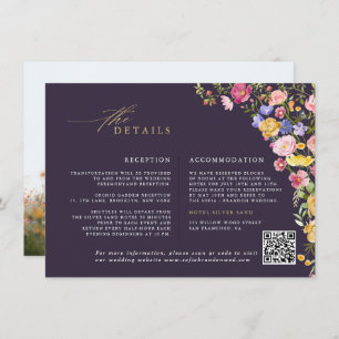 Colorful Spring Wildflower Meadow Garden Wedding Enclosure Card