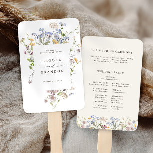 Colorful Spring Wildflower Meadow Garden wedding Hand Fan