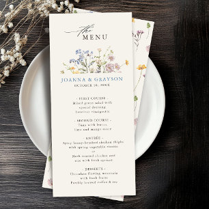 Colorful Spring Wildflower Meadow Garden Wedding  Menu