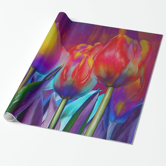 Colorful Spring Wrapping Paper (Unrolled)