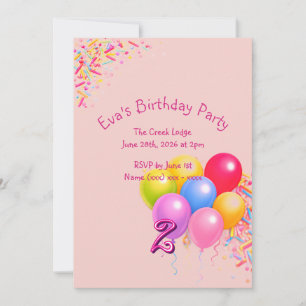 Colorful Sprinkles Birthday Invitation