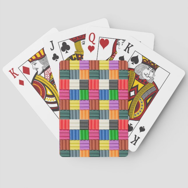 Colorful square pattern playing cards (Back)