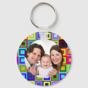 Colorful Squares/Photo Key Ring