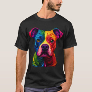 Colorful Staffordshire Bull Terrier Face Staffy T-Shirt