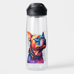 Colorful Staffordshire Bull Terrier Pop Art, Water Bottle