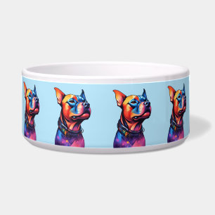 Colorful Staffy Bull Terrier Cyberpunk Design,