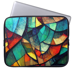 Colorful Stained Glass Abstraction Laptop Sleeve