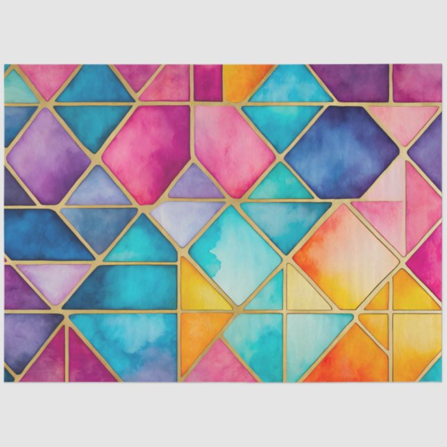 Colorful Stained Glass Art Tissue Paper (Front)