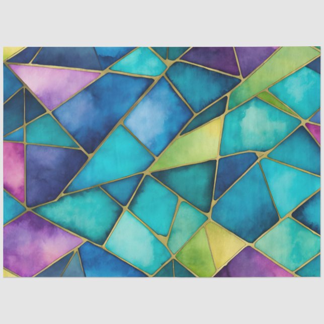 Colorful Stained Glass Art Tissue Paper (Front)