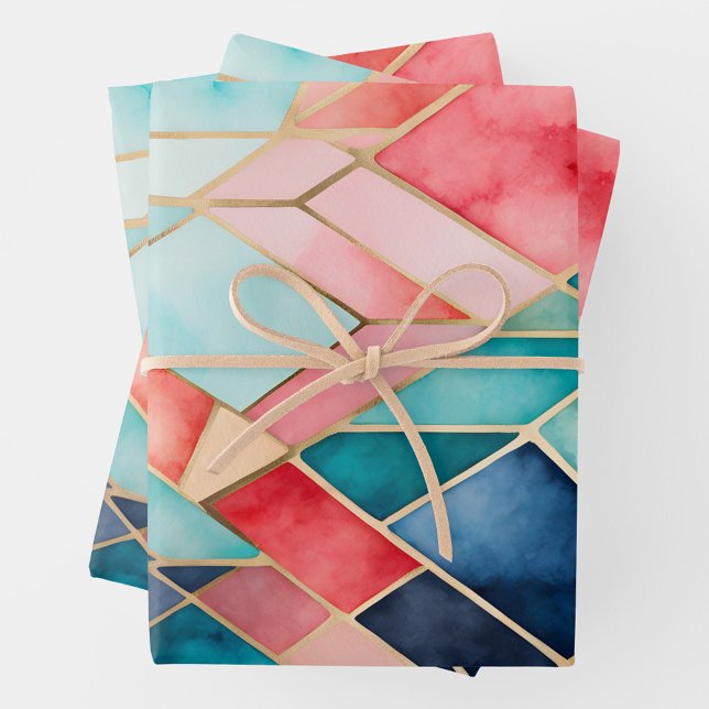 Colorful Stained Glass Art Wrapping Paper Sheets (Creator Uploaded)