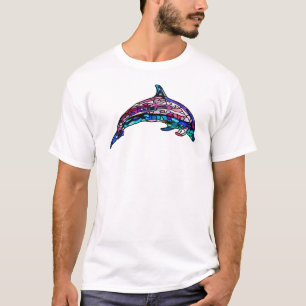 Colorful Stained Glass Dolphin T-Shirt