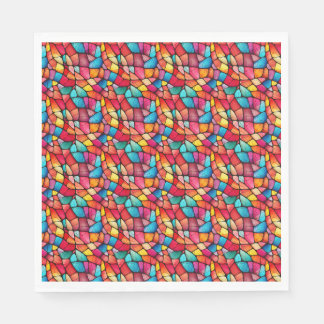 Colorful Stained Glass Pattern background Napkin