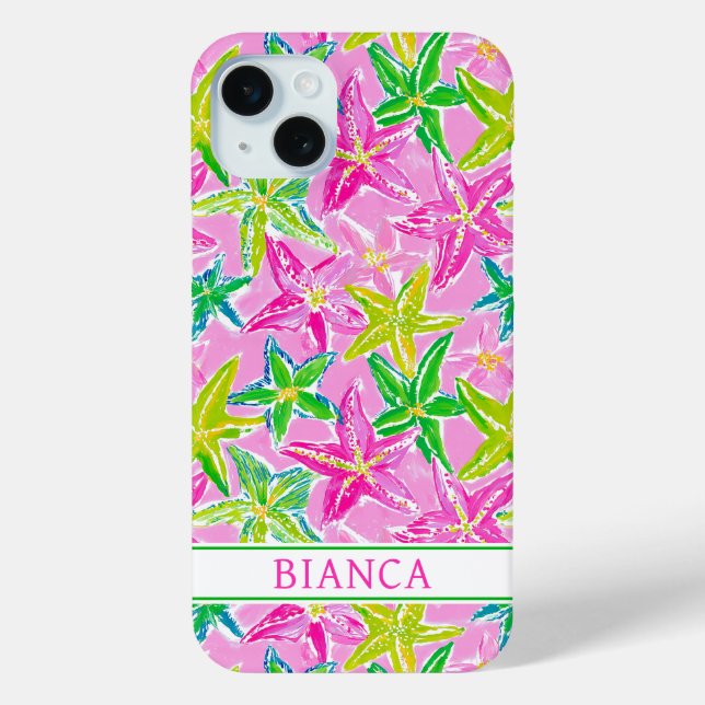 Colorful Starfish Monogrammed Case-Mate iPhone Case (Back)