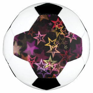 Colorful Stars Dance Whimsically Soccer Ball